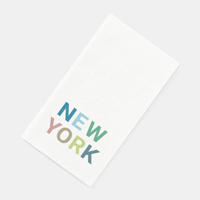 New York: Farbiger Text Serviette (Ecke)