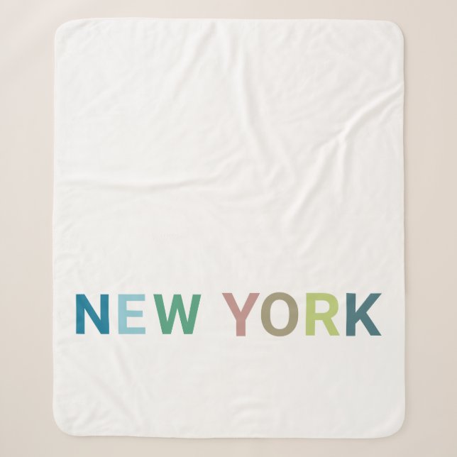 New York: Farbiger Text Sherpadecke (Vorderseite)