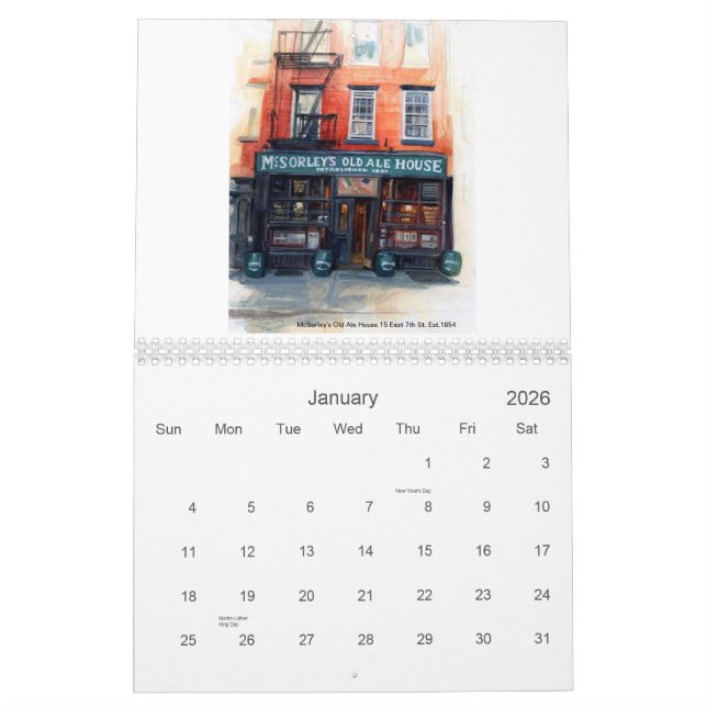 New York feinster Stangenkalender Kalender (Jan 2026)
