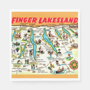 New York Finger Lakes Karte Serviette