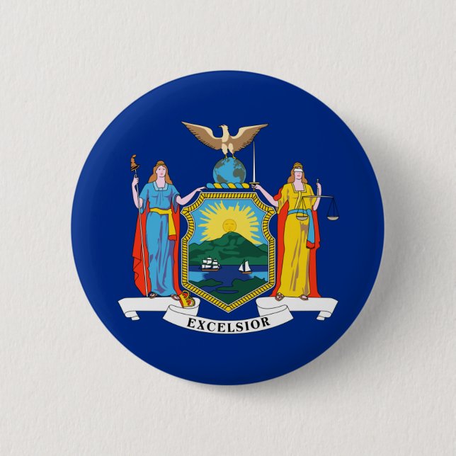 New York Flag, The Empire State, American Colonies Button (Vorderseite)