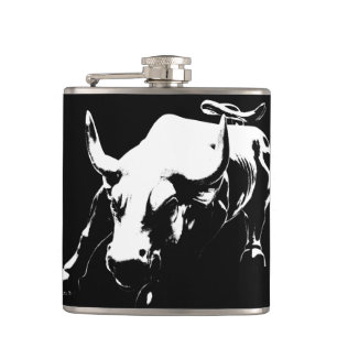 New York Flask NYC Souvenir Bull Statue Flask Flachmann