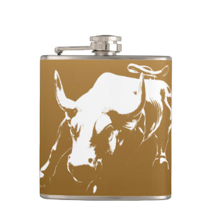 New York Flask NYC Souvenir Bull Statue Flask Flachmann