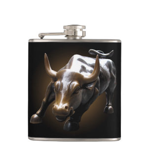 New York Flask NYC Souvenir Bull Statue Flask Flachmann