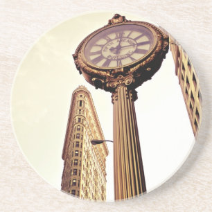 New York - Flatiron Gebäude und Uhr Getränkeuntersetzer