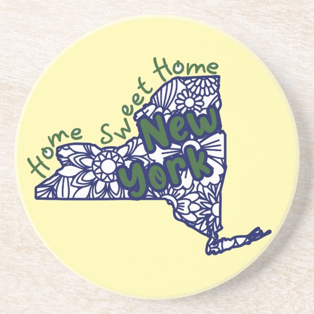 New York Floral Doodles Getränkeuntersetzer (Vorne)