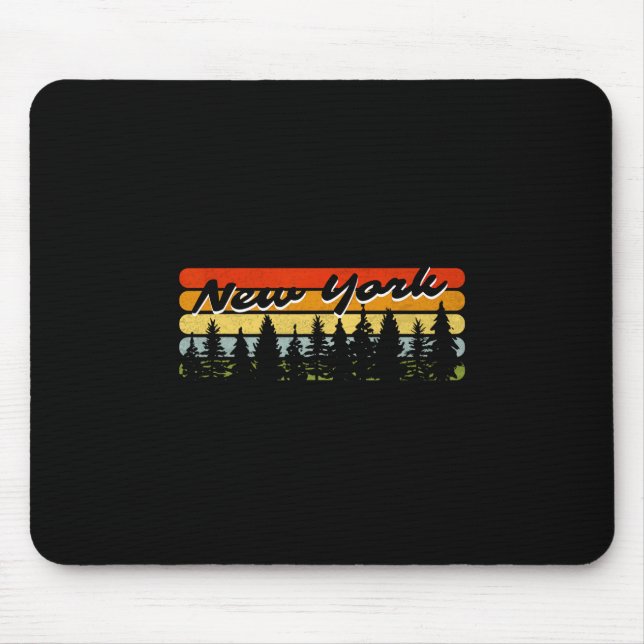 New York Forest Sunset Trees Cabin Theme Souvenir  Mousepad (Vorne)