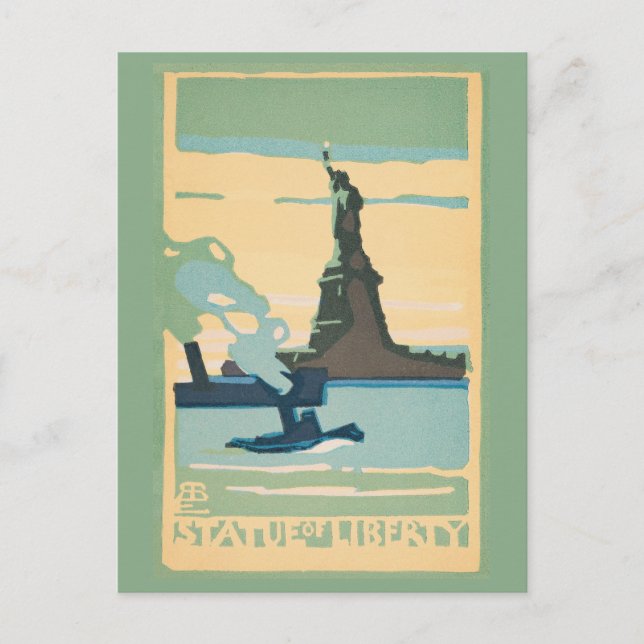 New York - Freiheitsstatue (1916) Postkarte (Vorderseite)