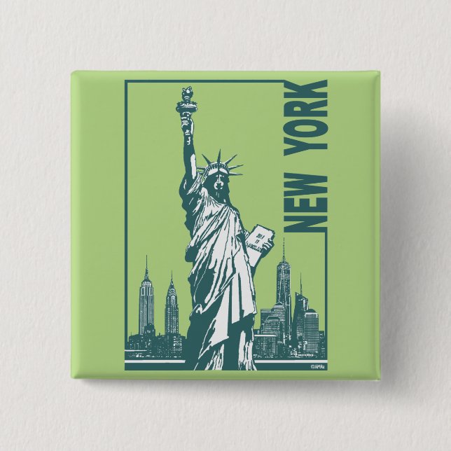 New York - Freiheitsstatue Button (Vorderseite)
