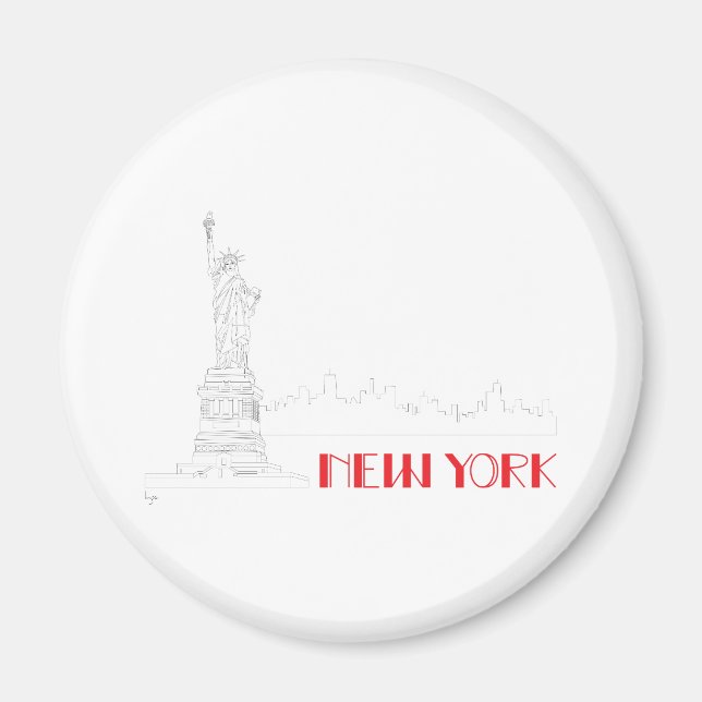 New York, Freiheitsstatue Cool Magnet (Vorne)