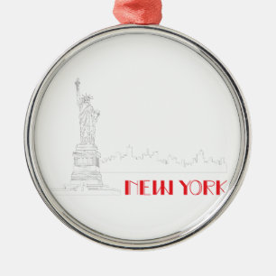 New York, Freiheitsstatue Cool Silbernes Ornament