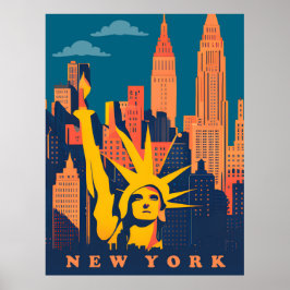 New York, Freiheitsstatue, Reise Poster