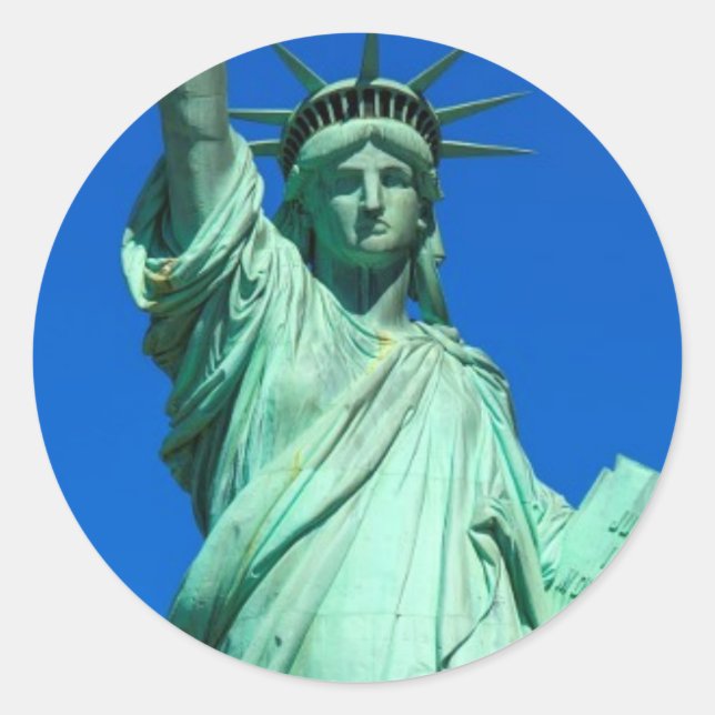 New York, Freiheitsstatue Runder Aufkleber (Vorderseite)