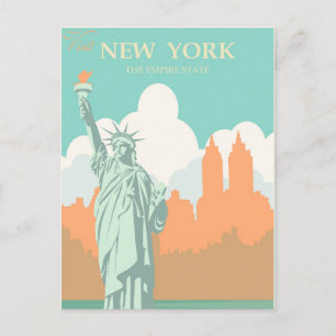 New York Freiheitsstatue Vintage Postkarte