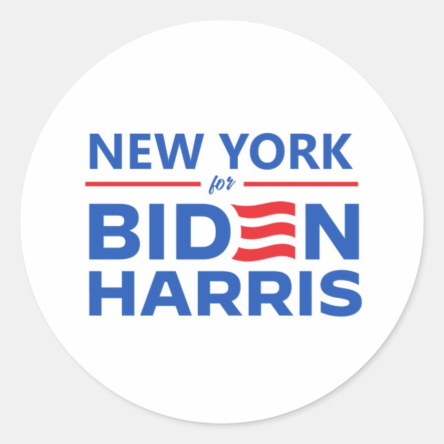 New York für Biden Harris Runder Aufkleber (Vorderseite)