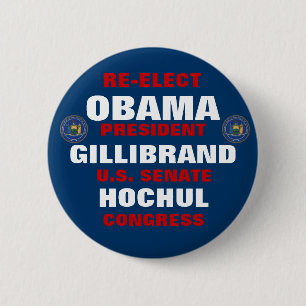 New York für Obama Gillibrand Hochul Button