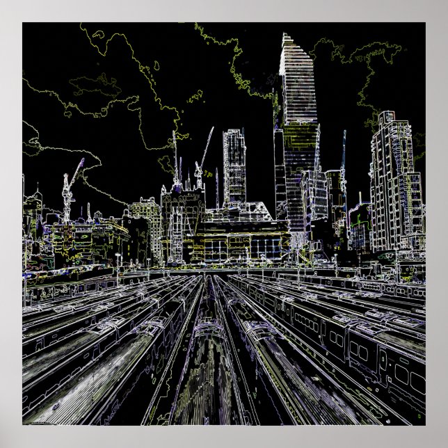 New York gezeichnet Poster (Vorne)