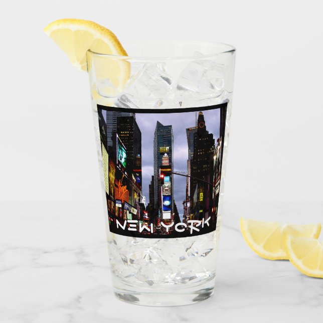 New York Glasses Personalisiert New York Souvenirs Glas (Vorderseite Ice)