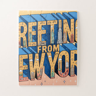 New York Großbuchstaben-Postkartenplakat