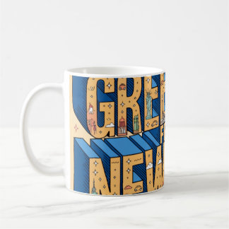 New York Großbuchstaben-Postkartenposter Kaffeetasse