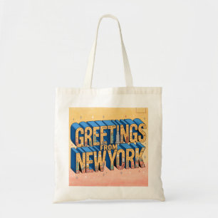 New York Großbuchstaben-Postkartenposter Tragetasche