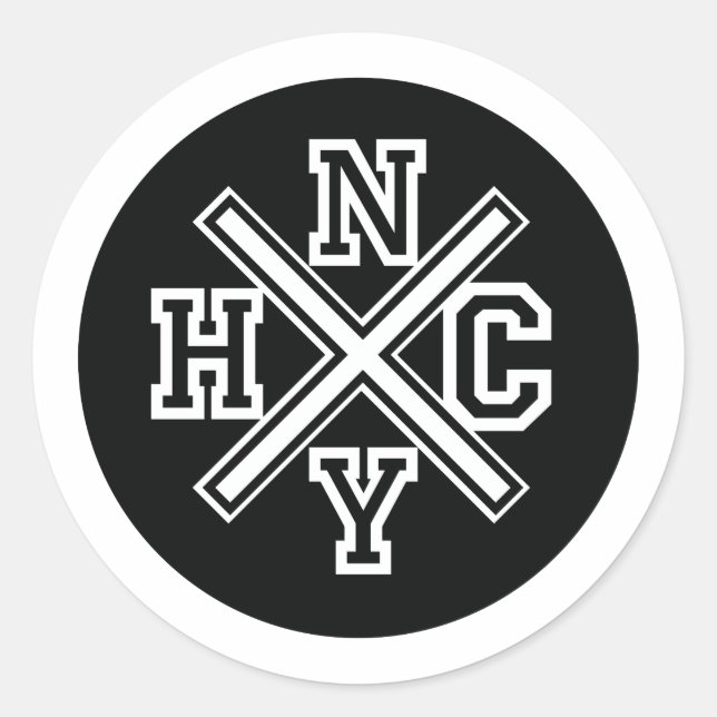 New York Hardcore Runder Aufkleber (Vorderseite)