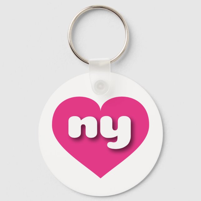 New York heiß rosa Herz - I Liebe Schlüsselanhänger (Vorderseite)