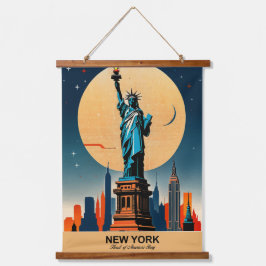 New York: Herz der amerikanischen Geschichte Wandteppich Mit Holzrahmen