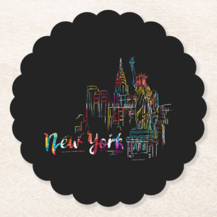 New York Himmel Herzschlag Freiheitsstatue Ich lie Untersetzer