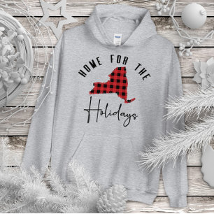 New York Holiday Buffalo Kariert Zuhause Staat Hoo Hoodie