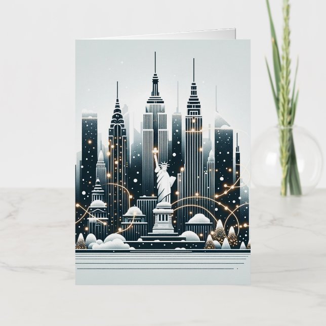 New York Holiday Elegance - Anpassbare Weihnachten (Vorderseite)