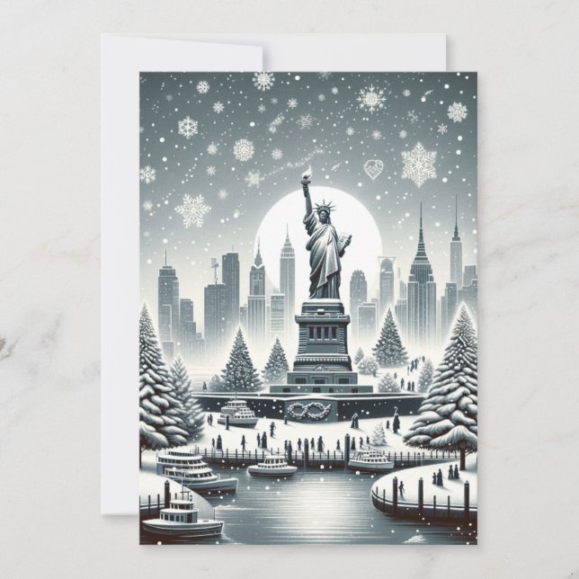 "New York Holiday Elegance. Maßgeschneiderte Karte (Vorderseite)