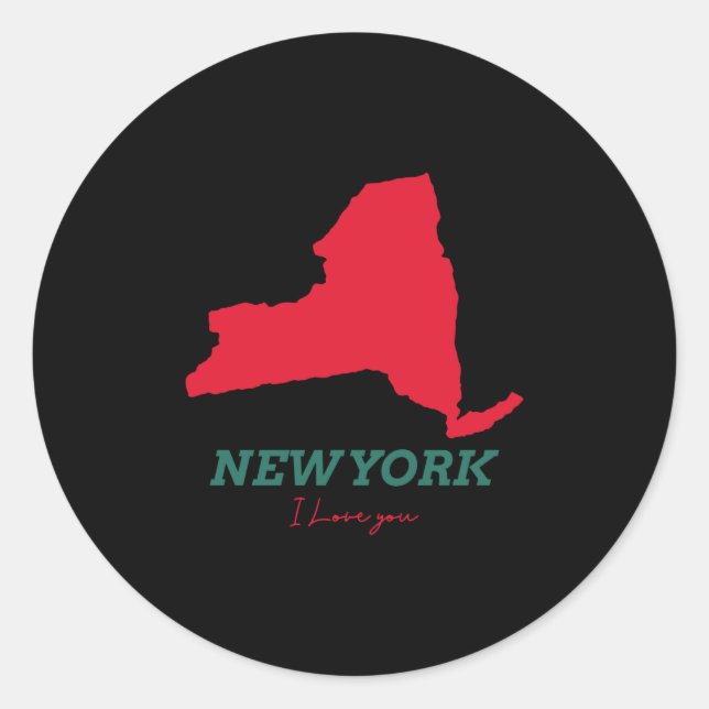 New York I Liebe You Runder Aufkleber (Vorderseite)