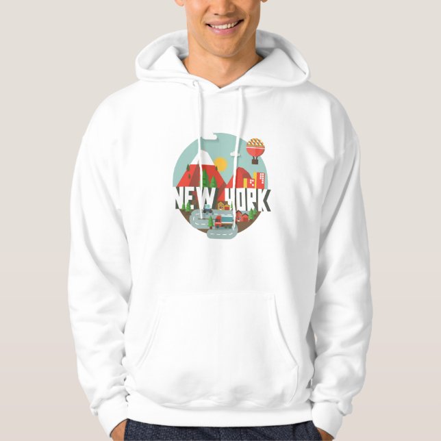 New York im Entwurf Hoodie (Vorderseite)