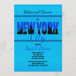 New York in der blauen Einladung