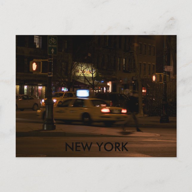 NEW YORK in der Nacht Postkarte (Vorderseite)