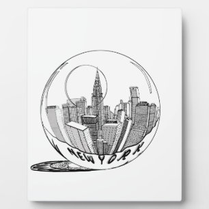 New York in einer Glaskugel Fotoplatte