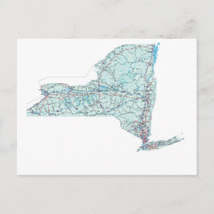 New York Interstate Map Postcard Postkarte
