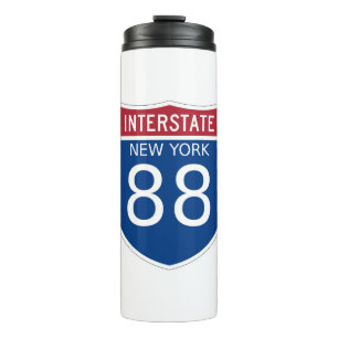 New York Interstate Sign Thermosbecher