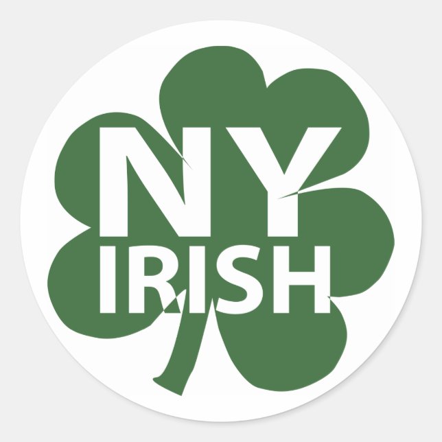 New York Irish Kleeblatt Runder Aufkleber (Vorderseite)