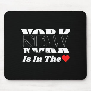New York Ist Im Herzen – Fette Skyline Grafik De Mousepad