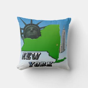 New York Karte, Statue der Freiheit, Denkmal Kissen