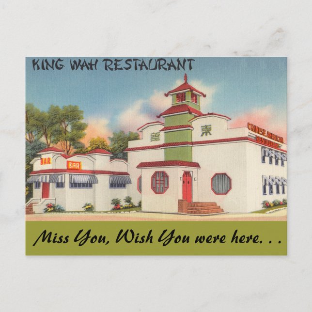 New York, King Wah Restaurant Postkarte (Vorderseite)