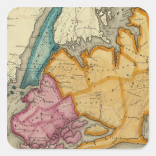New York, Königinnen, Könige, Richmond Landkreis Quadratischer Aufkleber