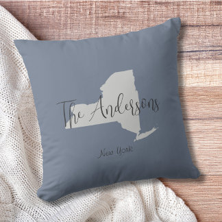 New York Kontur Familienname Throw Kissen