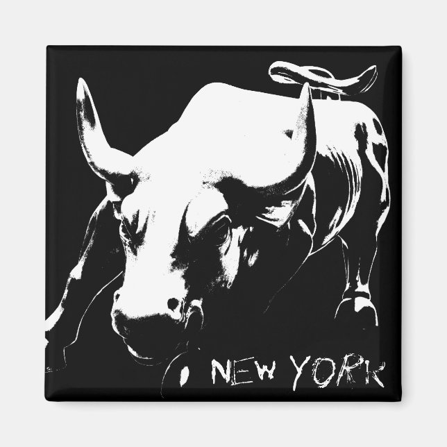 New York Kühlschrankmagnets Bull Statue NYC Souven Magnet (Vorne)