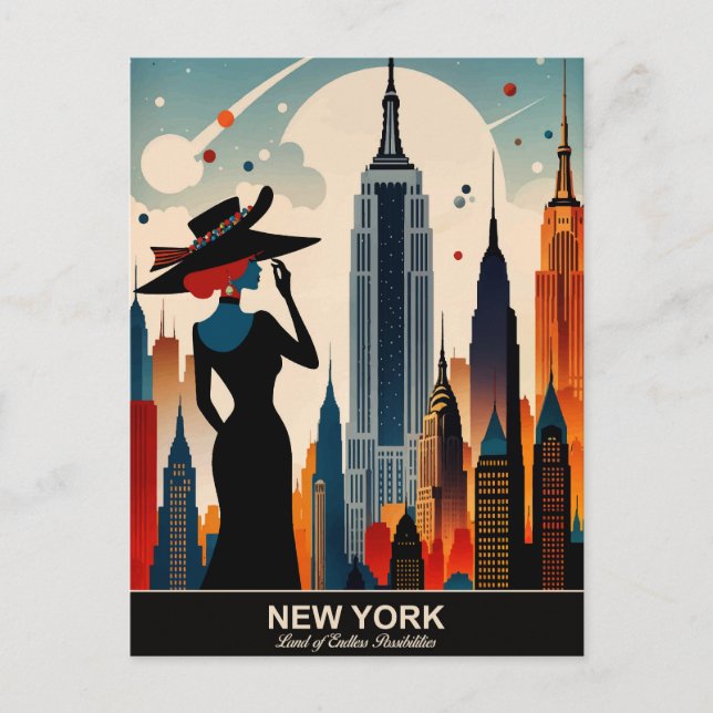 New York: Land der endlosen Möglichkeiten Postkarte (Vorderseite)