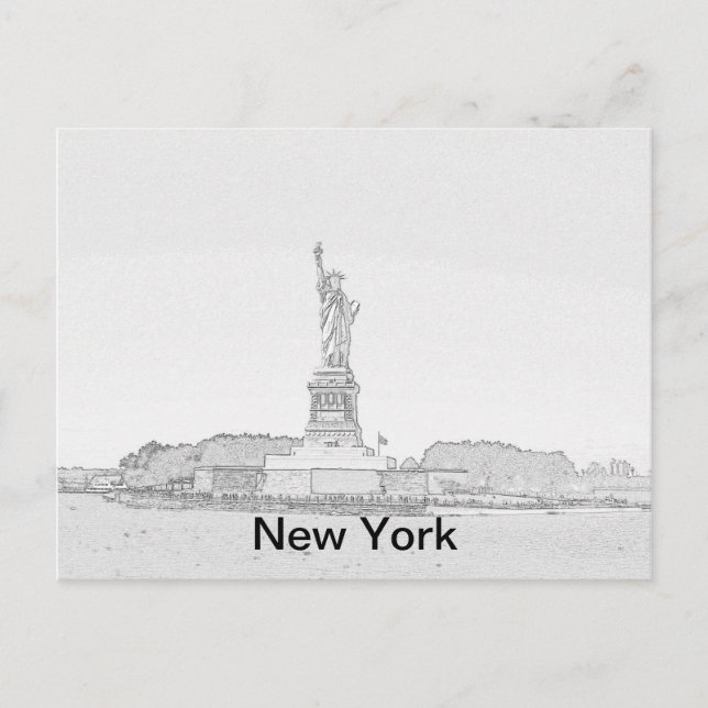New York Liberty Sketch Postkarte (Vorderseite)