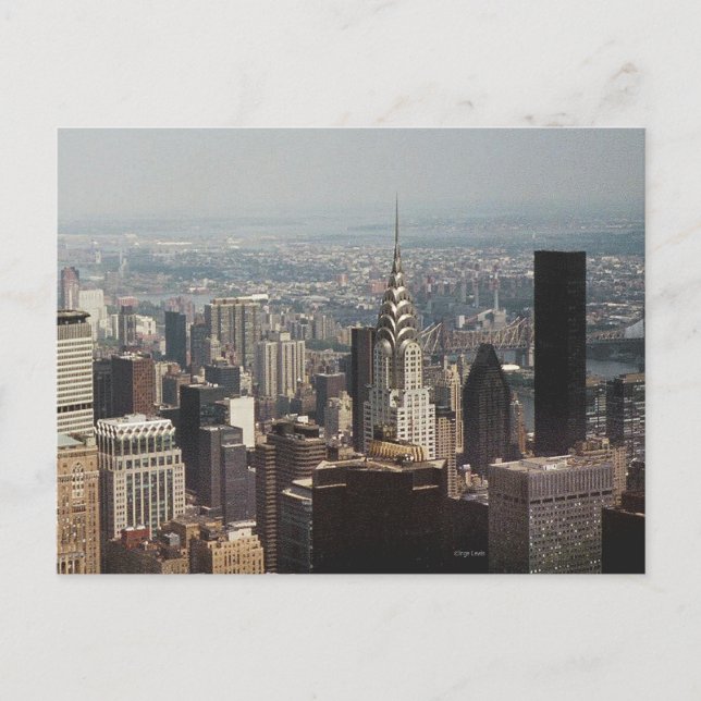 New York, Manhattan mit Chrysler-Gebäude Postkarte (Vorderseite)