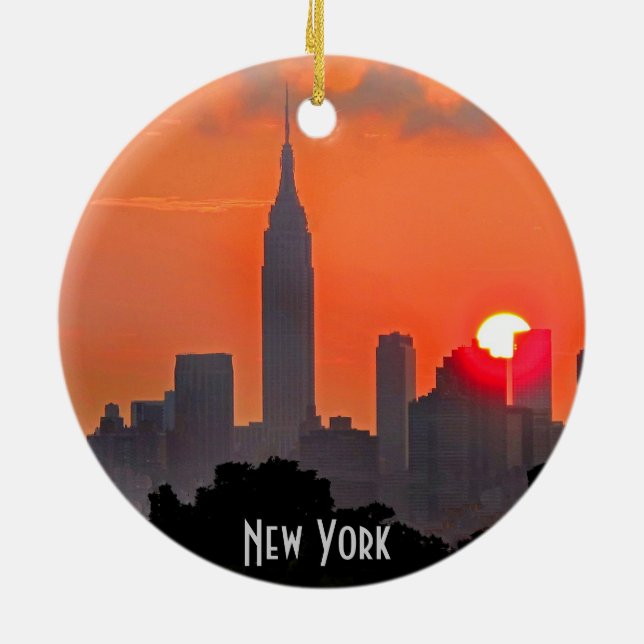 New York Manhattan Skyline Ornament (Hinten)